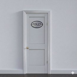 Deurbordje TOILET-zwart ovaal