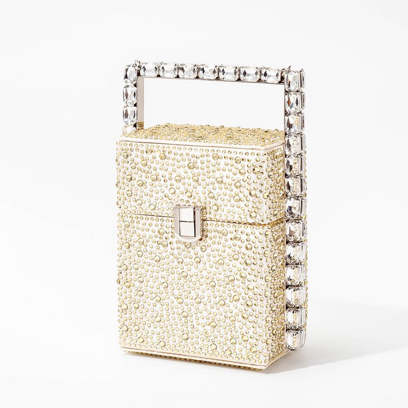Saint Tropez Diamond Pavé Gold Emerald Baguette Bag