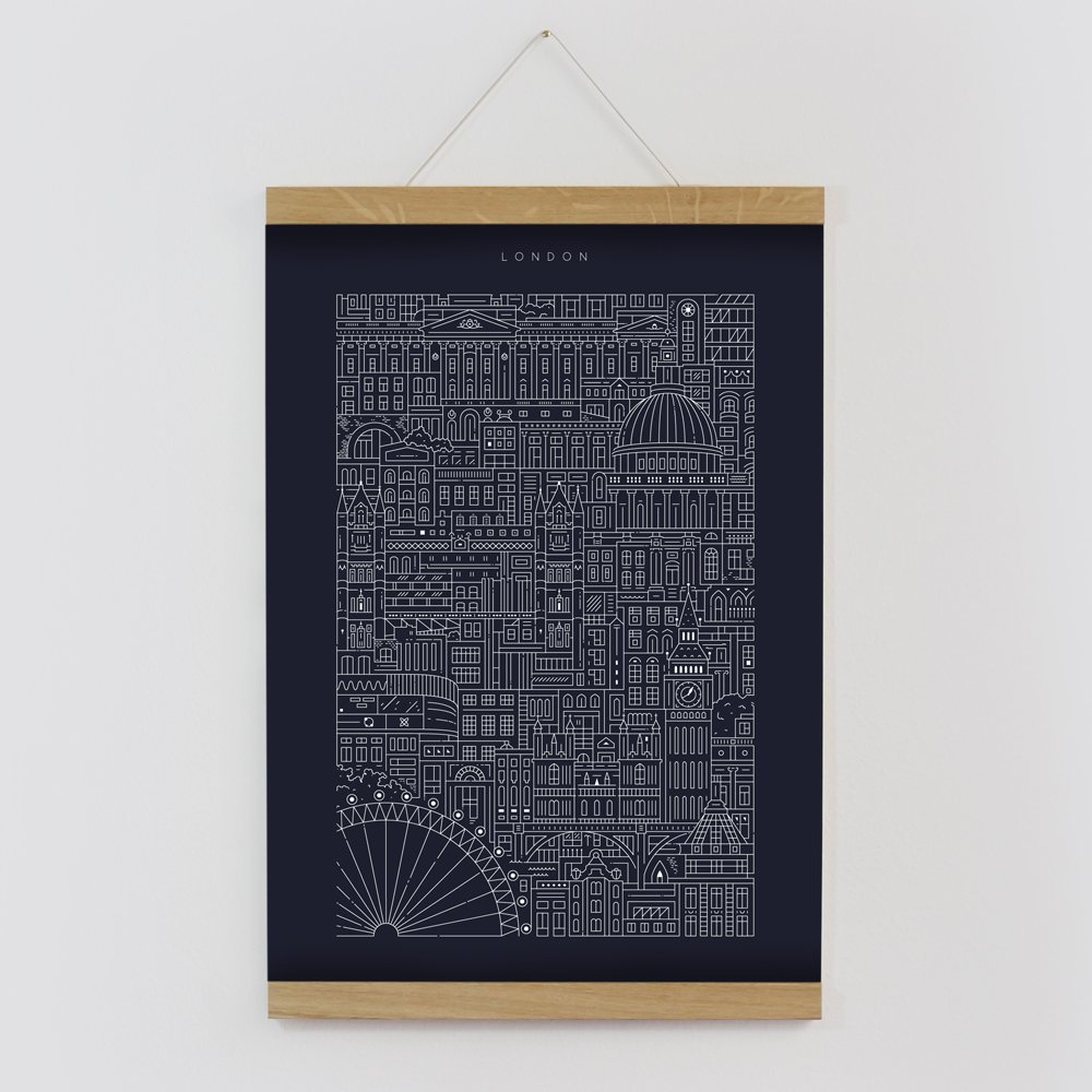 London A3 Blue Print