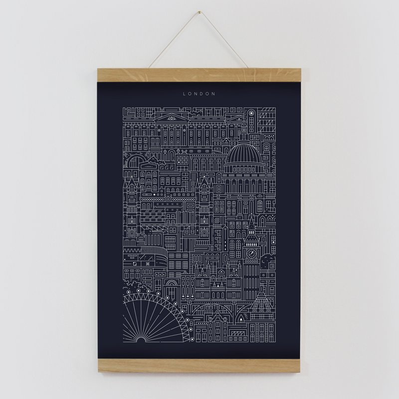 London A3 Blue Print