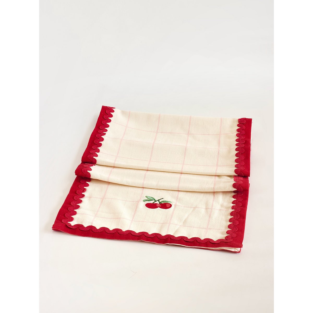 Cherry Crush Embroidered Runner