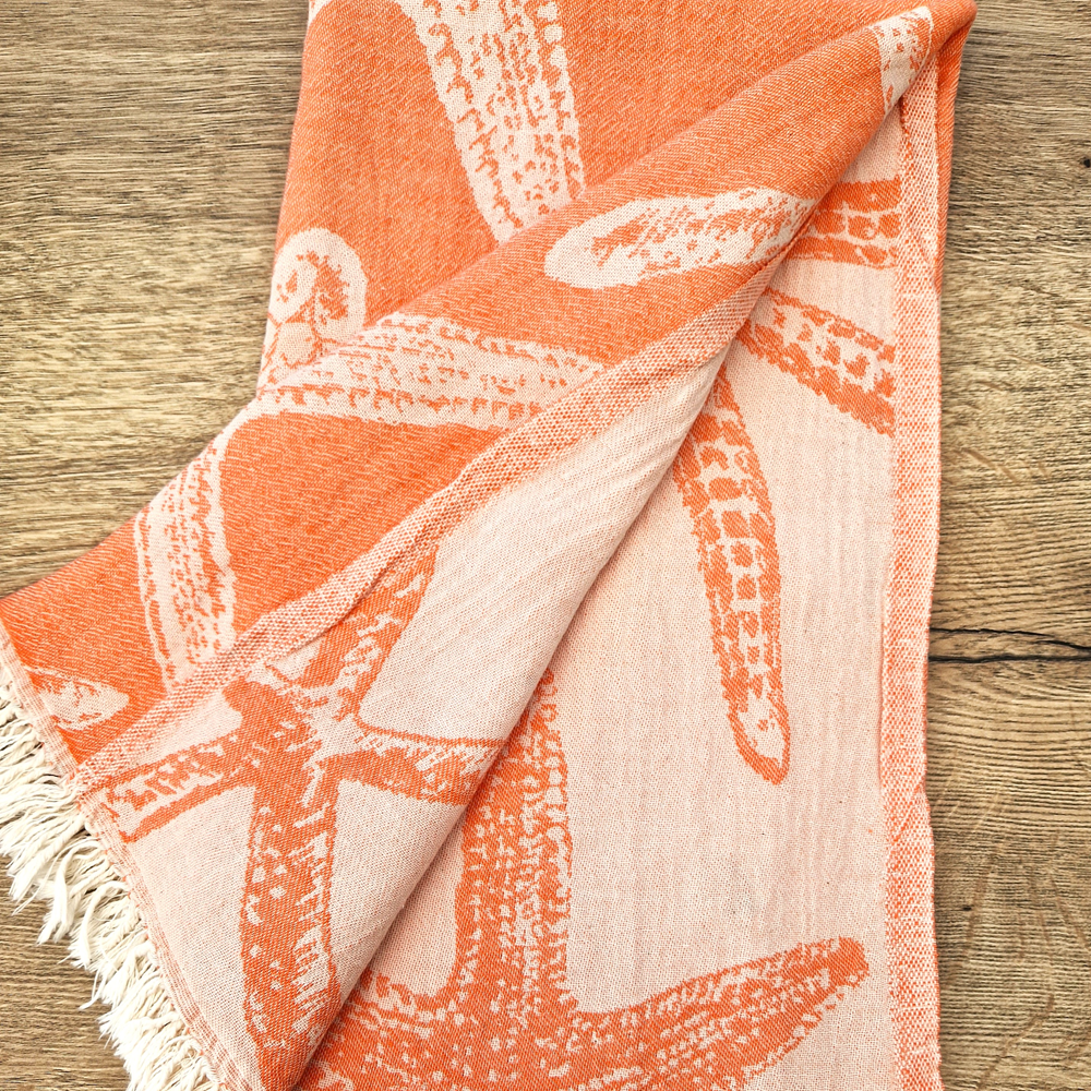 Asciugamano Hammam in cotone jacquard stella marina