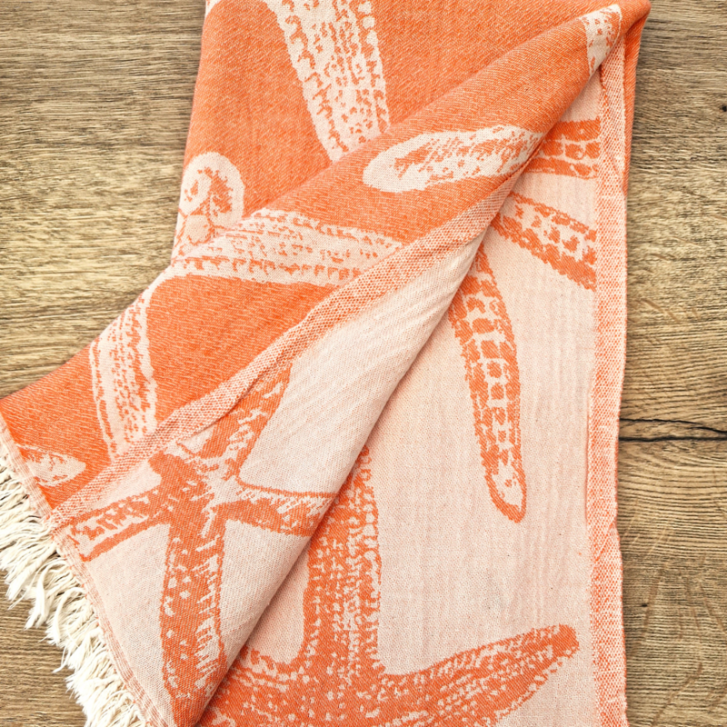 Asciugamano Hammam in cotone jacquard stella marina