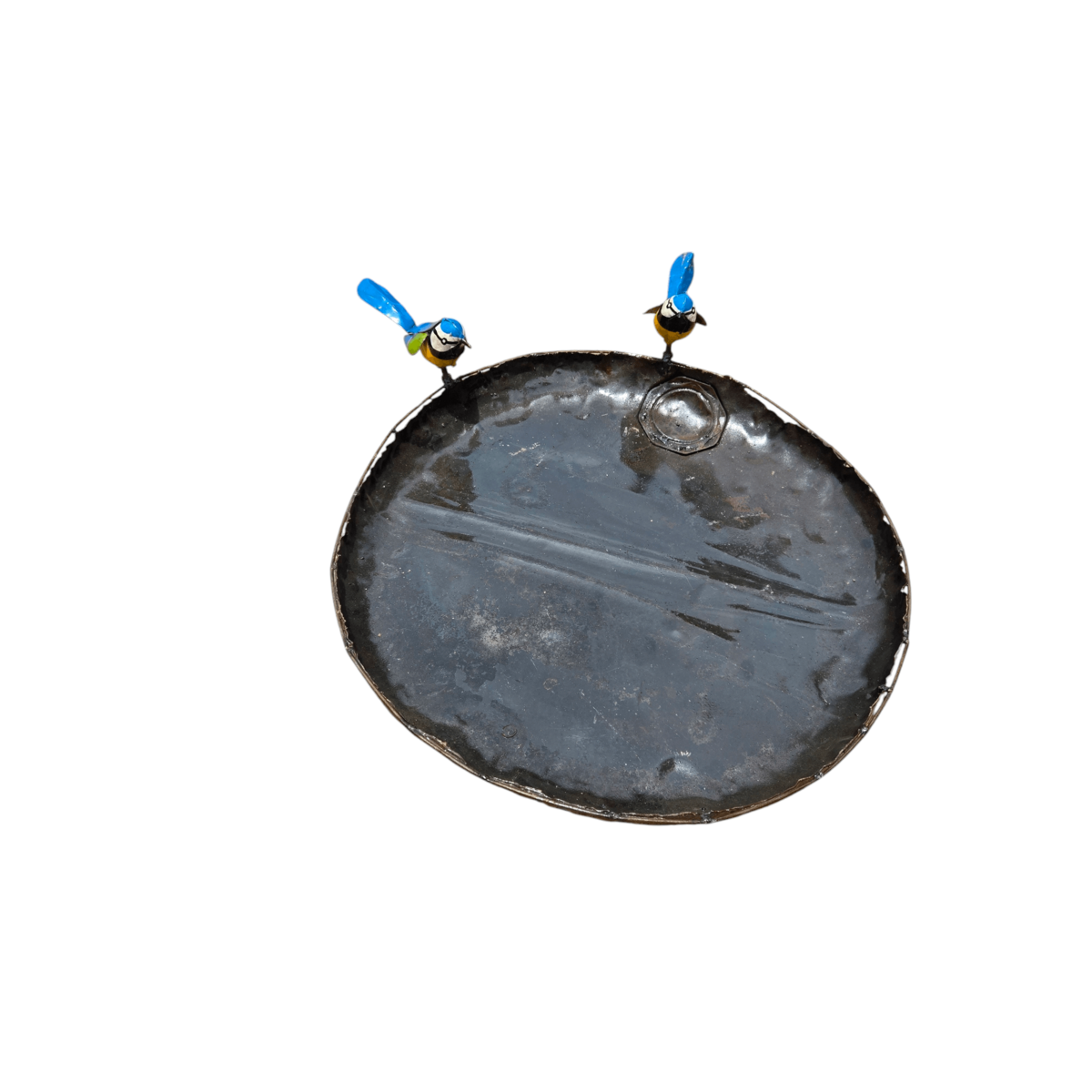 Metal Happy Blue Tit Bowl Petfeeder Couple
