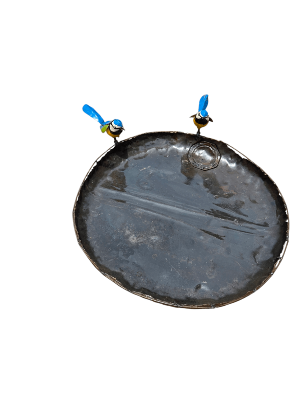 Metal Happy Blue Tit Bowl Petfeeder Couple