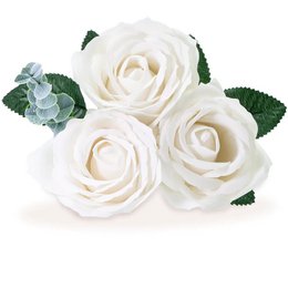 Ramo de 3 rosas de jabón - blanco