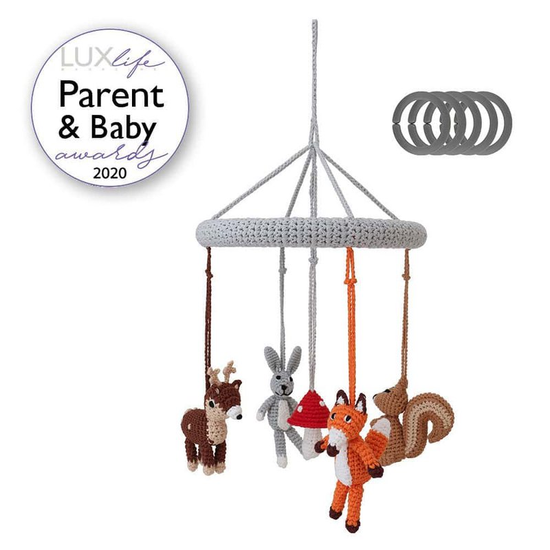 Crocheted baby mobile FOREST ANIMALS I (4-in-1)