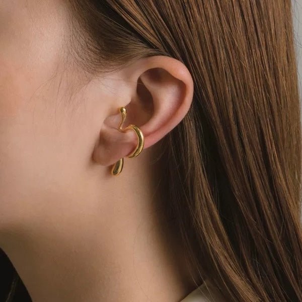 Petite manchette d’oreille à ligne géométrique - Une pièce
