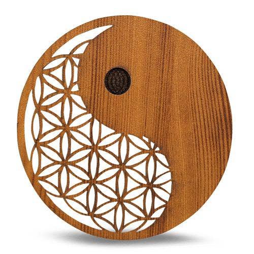 Lcw Incense Holder Ying Yang Fol Dark Brown 10 Cm Set of 2