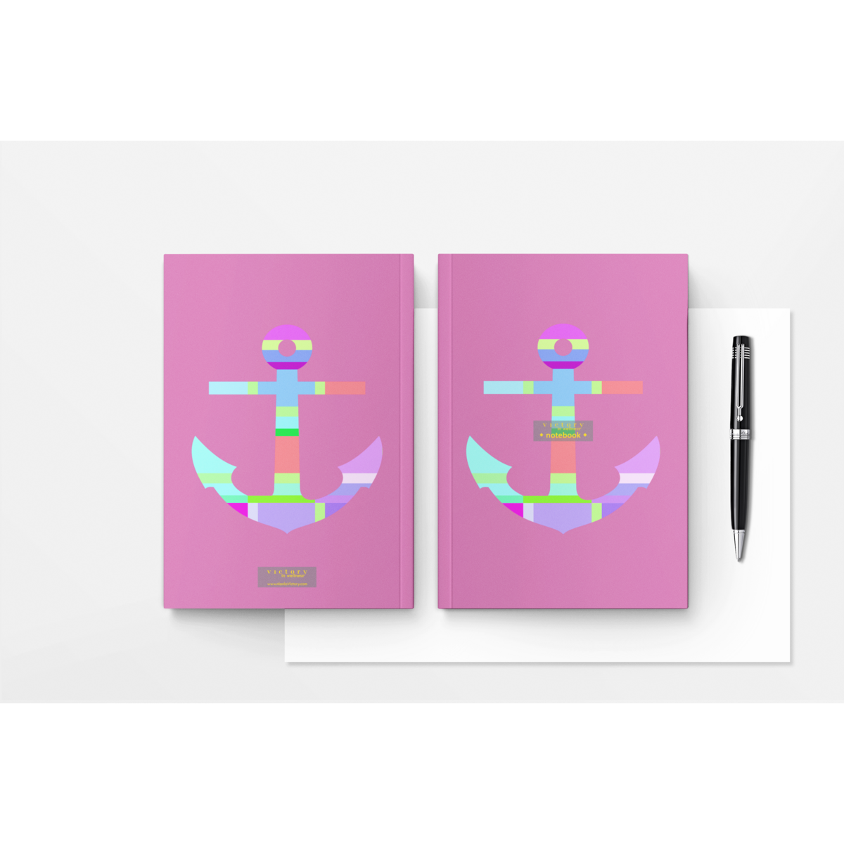 Anchor Kids Notebook - Roze, nautisch thema, dagboek voor meisjes | door Victory In Wellness