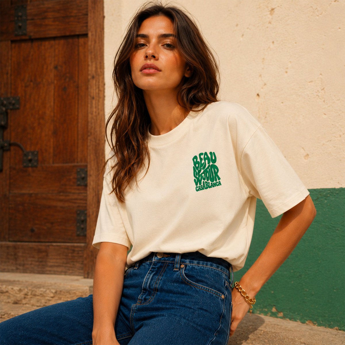T-shirt squadrata Casablanca