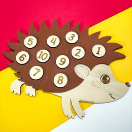 Juguete de hedgehog de rompecabezas de madera, juego de combinación de número de educación educativa