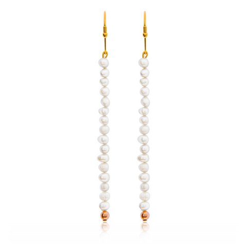 20:45 PM EARRINGS - GOLD & PEARLS