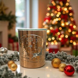 Laser di metallo natalizio bruciato-parfum Laser tagliente e renna oli, cere e profumi rimovibili in vetro-chic chic atmosfera chic.