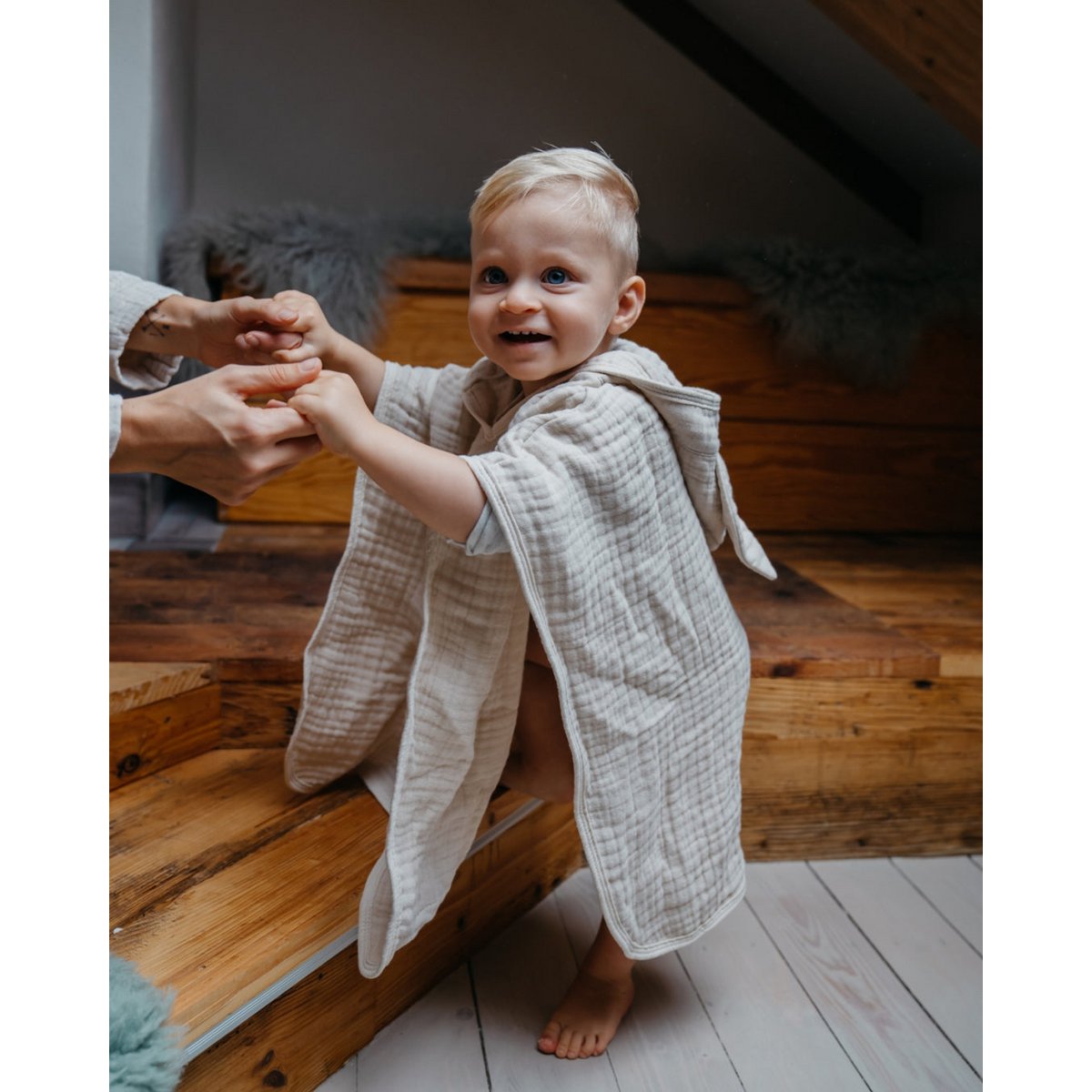 Muslin bath poncho