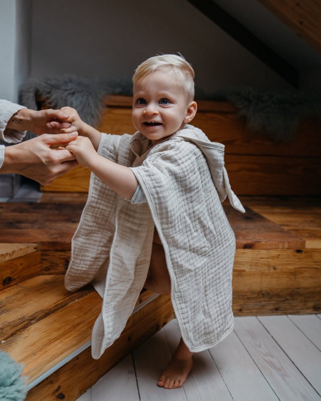 Muslin bath poncho