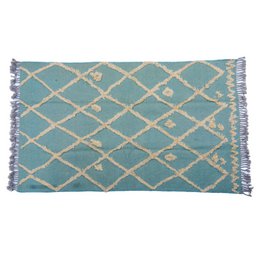 IKAT gråligt blågrønt Kilim tæppe