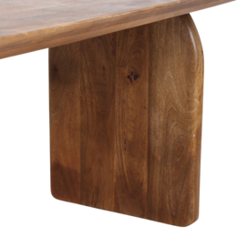 Bullnose mangotræ spisebord brun - blandet bund