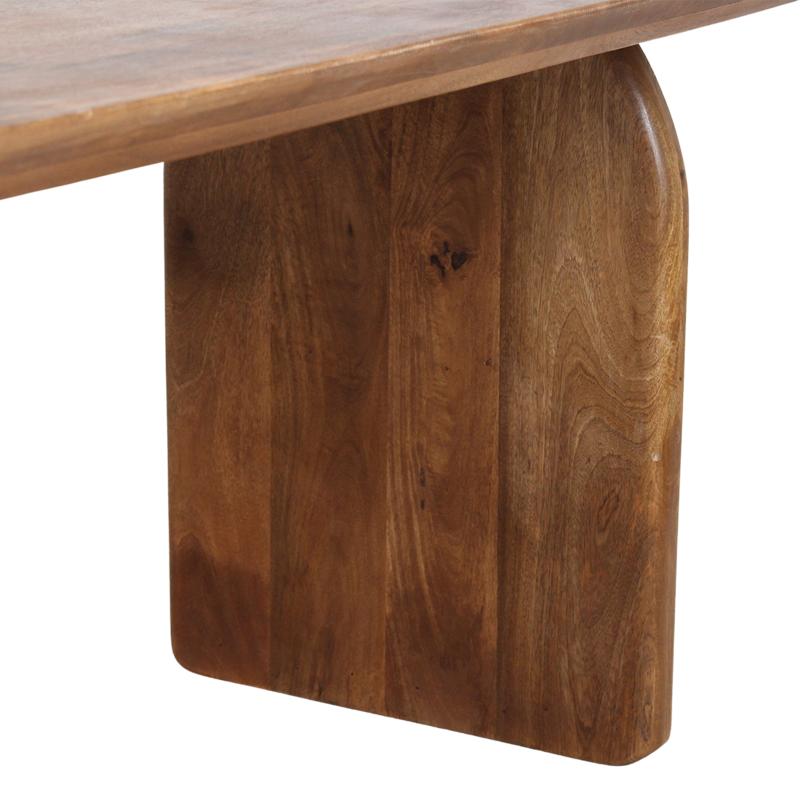 Bullnose mangotræ spisebord brun - blandet bund