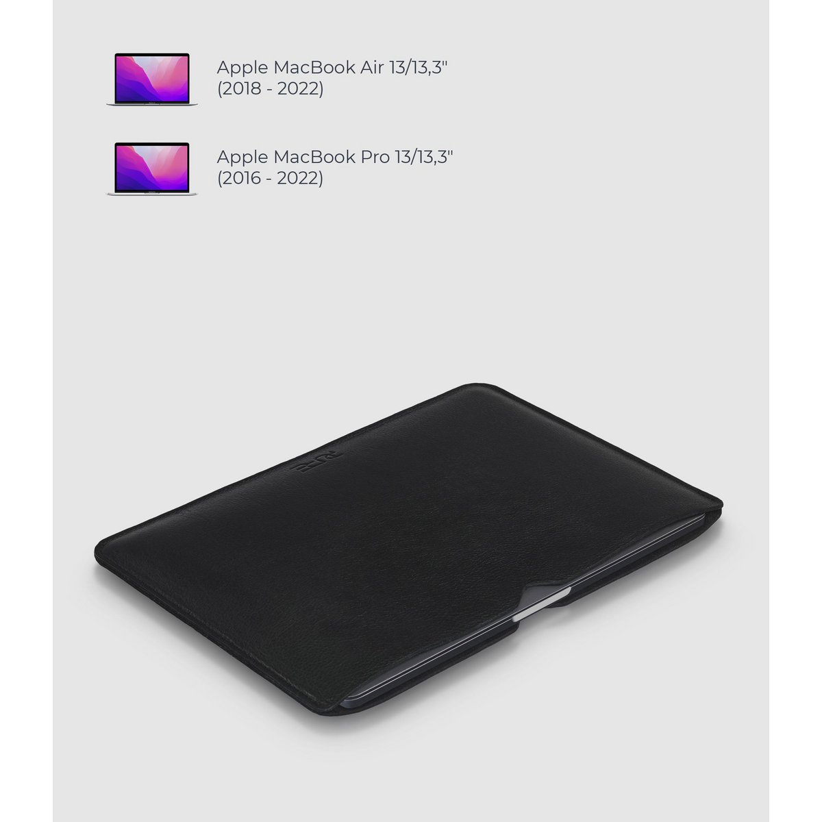 13 inch MacBook sleeve AVIOR Midnight Black