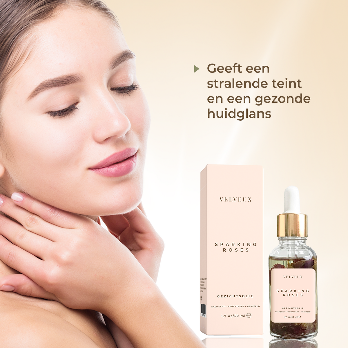 Huile visage à la rose 50ML - 100% naturelle