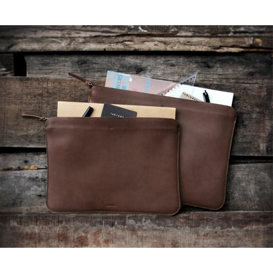 Leather laptop sleeve - Leather briefcase