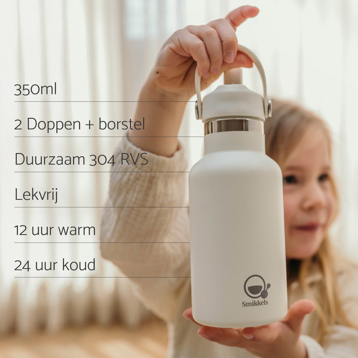 Stainless steel thermos drinking bottle - 350ml