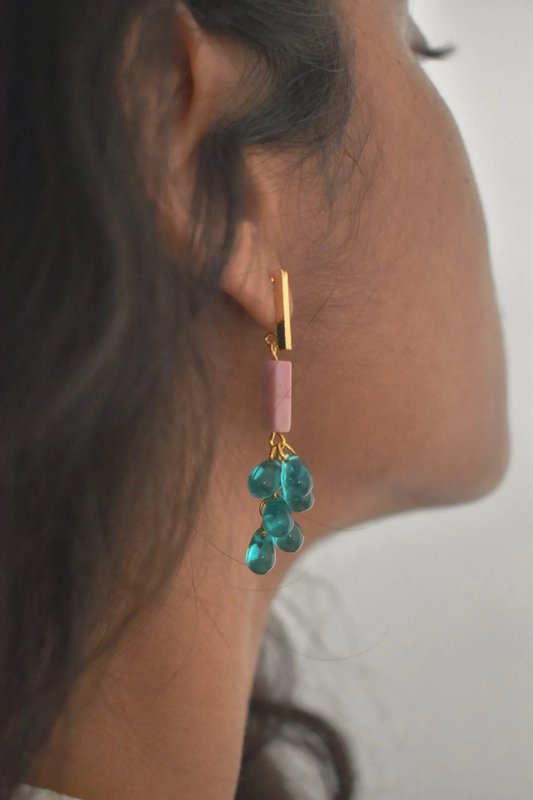 Boucles d'oreilles en verre à bulles