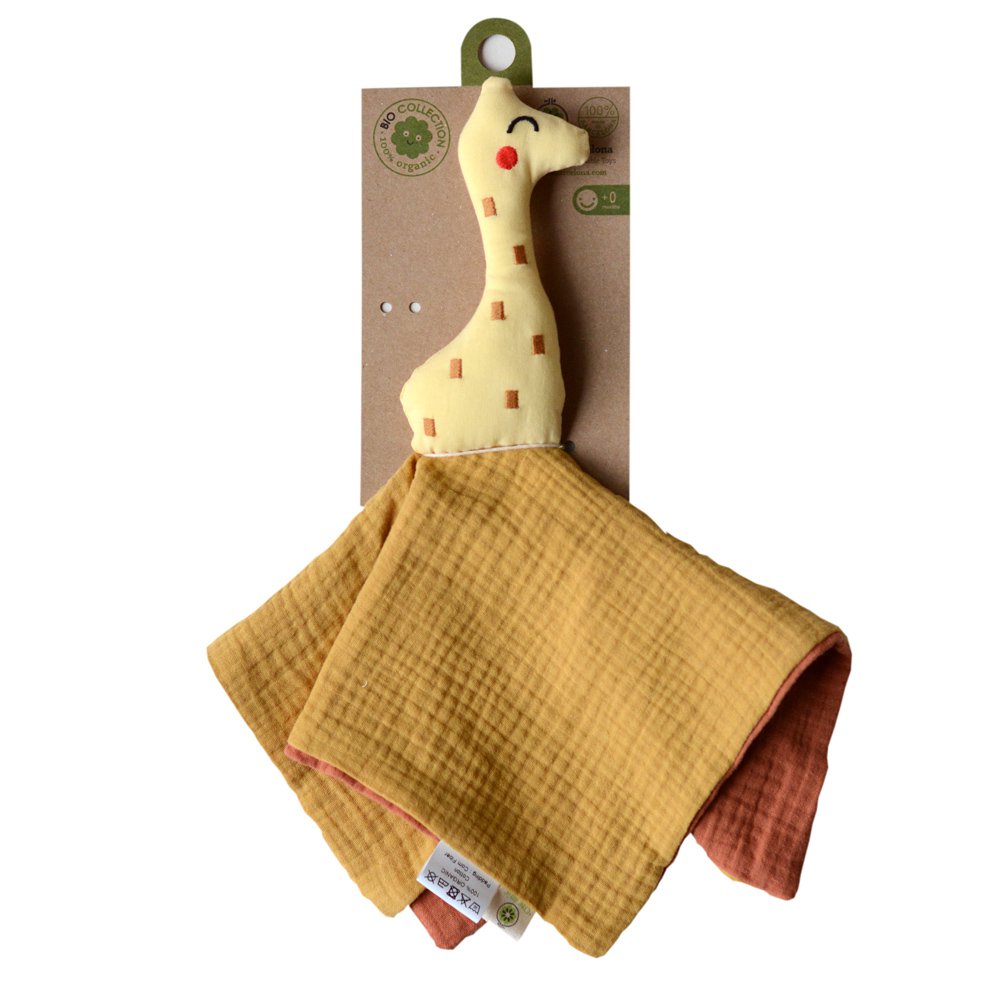Organic cotton giraffe doudou