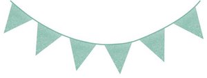 Bunting Garland Glitter baby mint OK 8108