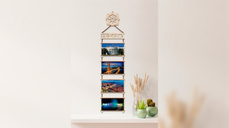 Eco Wood Art (EWA) 4 dobbelt -sidet Keep Jigsaw Puzzles, Nordamerika, 1447, sammen 70 × 17,5 × 1,5 cm, papkasse