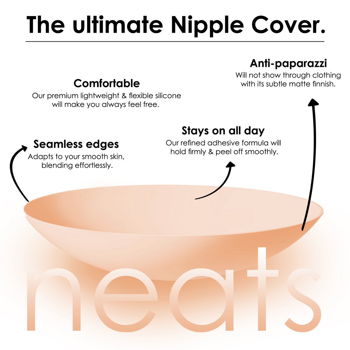 Neats zelfklevende siliconen tepelcovers - 1 paar (champagne)
