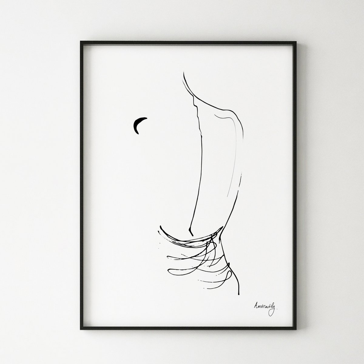 Late Night Dress - Woman Sculpture Line Art Print
