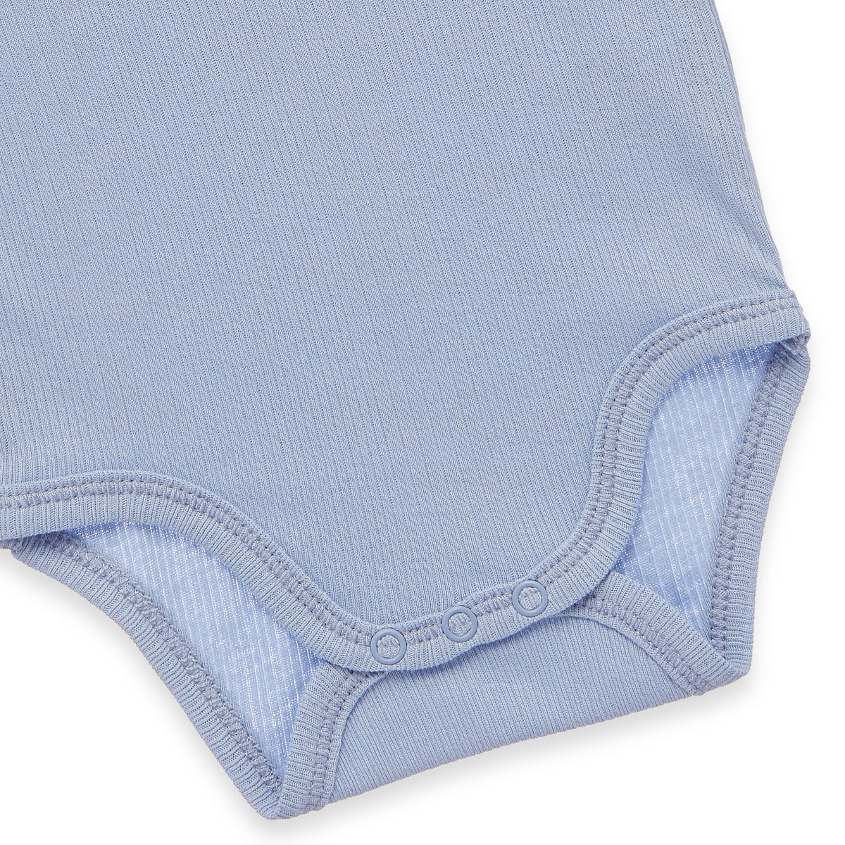 Baby lichaam kort -arm - met borstzak en dino -toepassing, fancy rib - blauw