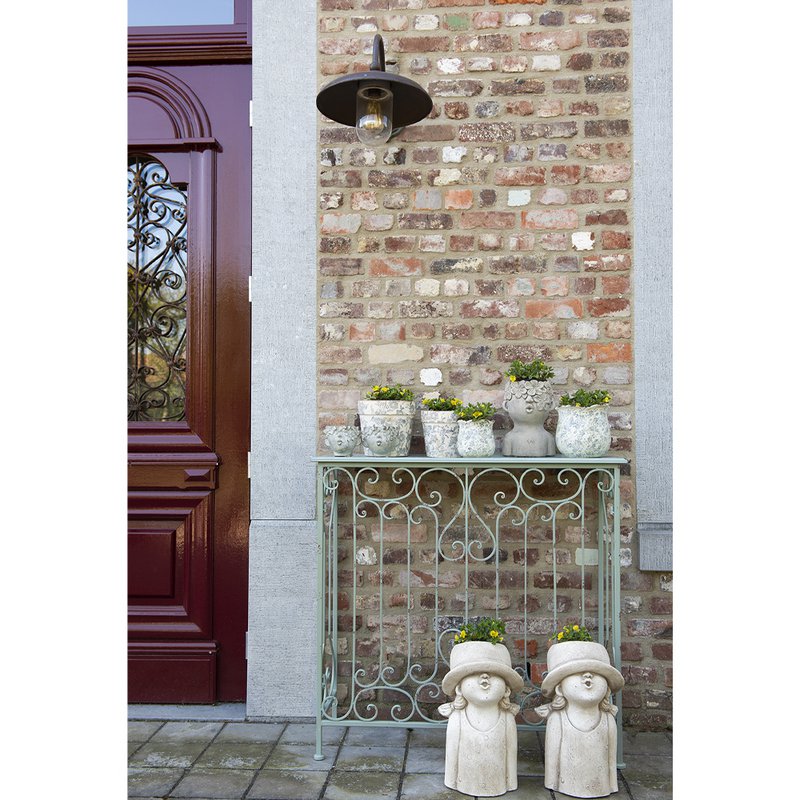 Blumepot Ø 17x16 cm grau Beige Keramik Blumenpot im Inneren