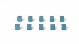 Set of 10 silver-colored cubic magnets. Compact, modern design suitable for office, home, or craft use. Durable metal construction with strong magnetic pull.