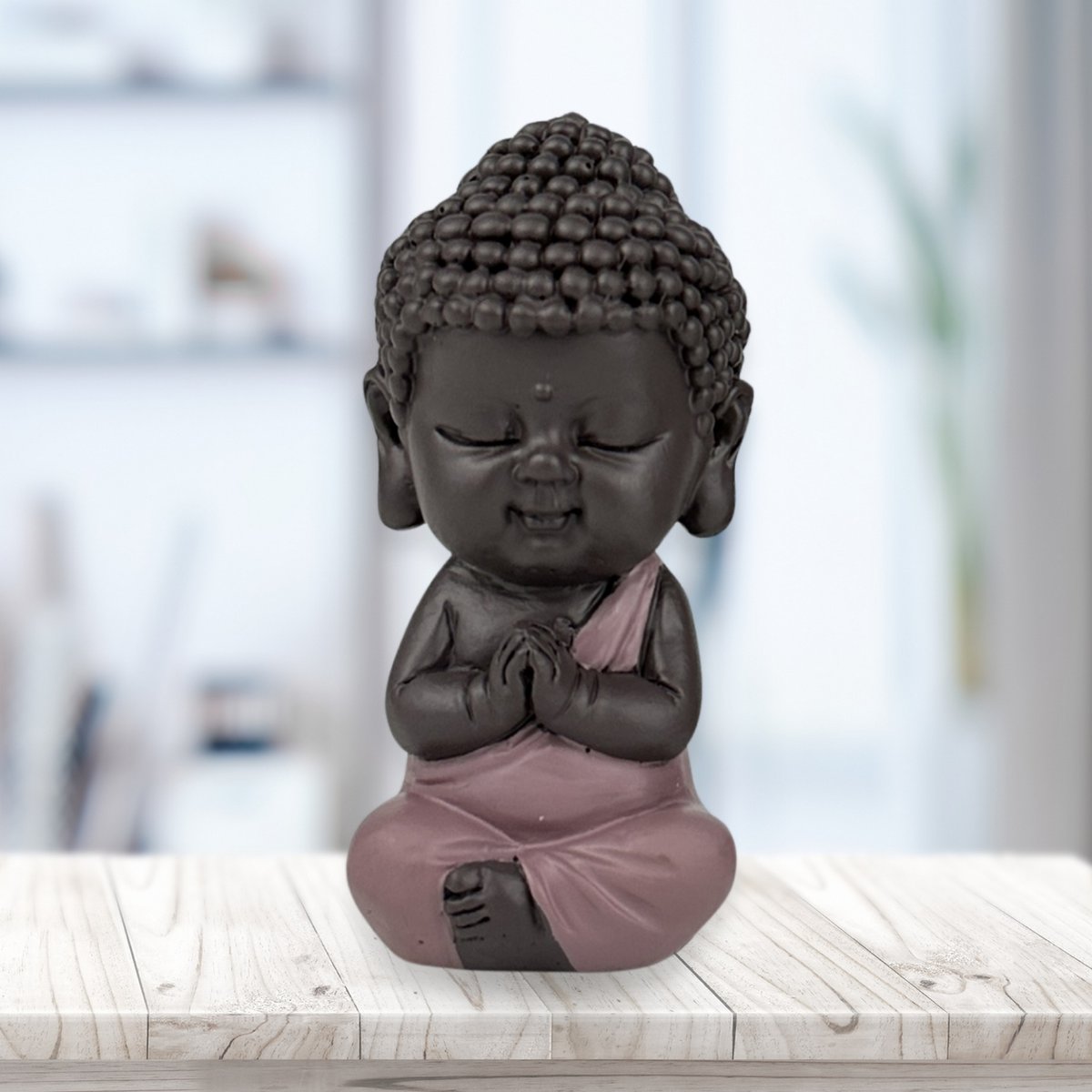 Buddha Statuette – Pink Toga – Zen and Feng Shui Decoration – Spiritual and Relaxed Atmosphere – Decorative Gift Idea