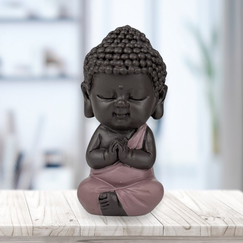 Buddha Statuette – Pink Toga – Zen and Feng Shui Decoration – Spiritual and Relaxed Atmosphere – Decorative Gift Idea
