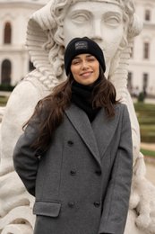 Hat and scarf set – 100% merino wool “BRIGID NEW” – BLACK