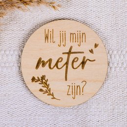 Plaque en bois avec texte - Veux-tu être ma marraine ?