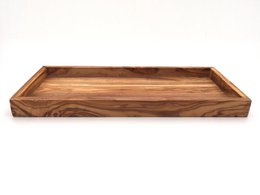 Estante rectangular L. 37 cm Tray Top en madera de olivo