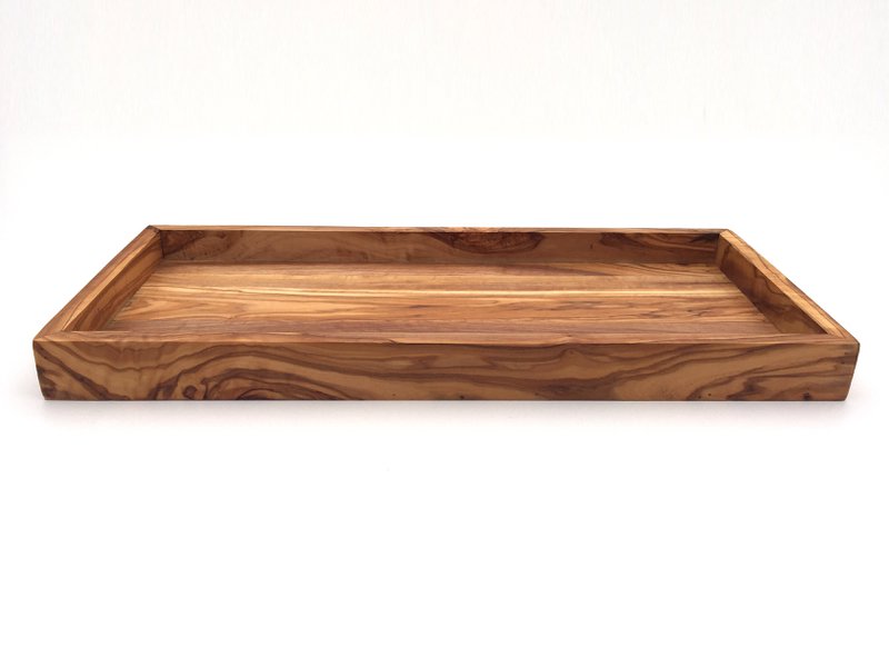 Estante rectangular L. 37 cm Tray Top en madera de olivo