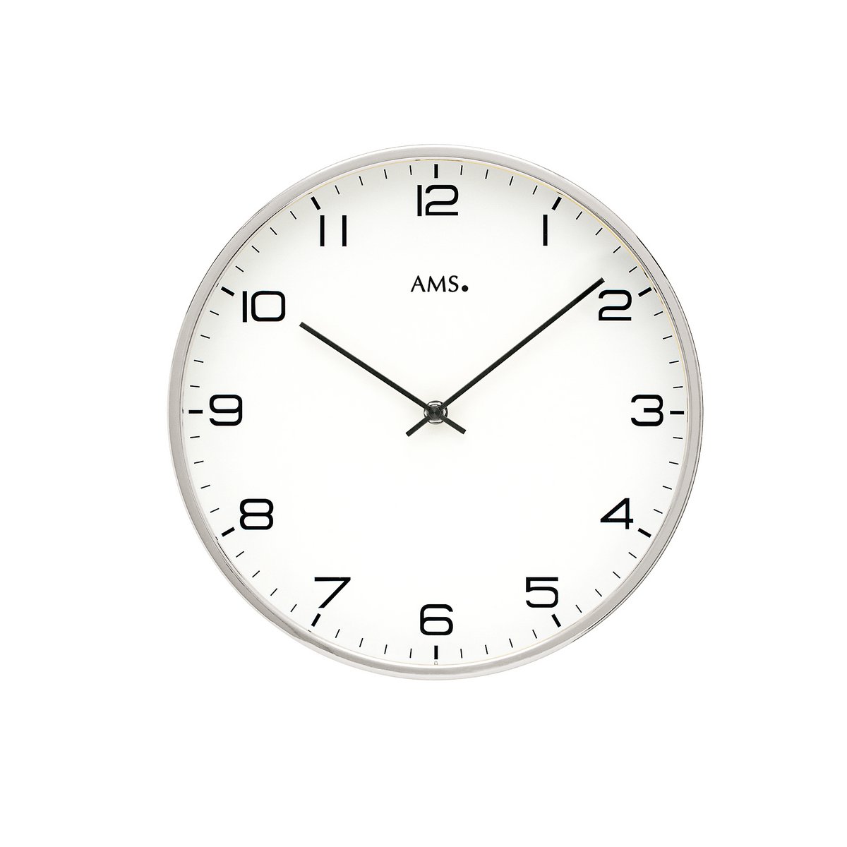 AMS 9658 vægur | Sølvfælg stationsur 30 cm