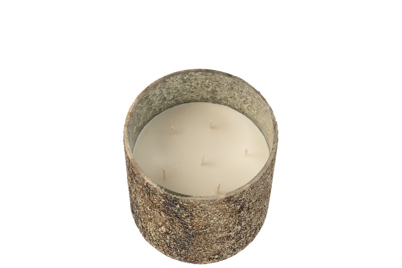 Świeca zapachowa J-Line Luxuria - Cookie Crunch - szkło - brąz - duża - 80U