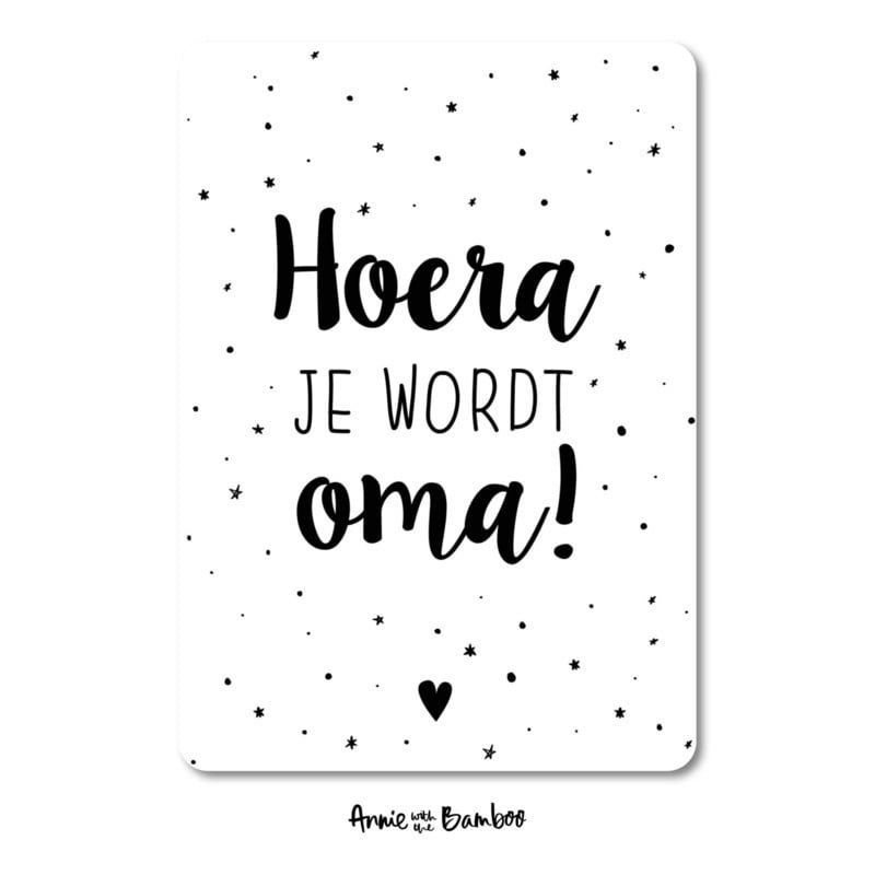 SALE Ansichtkaart - Hoera je wordt oma!
