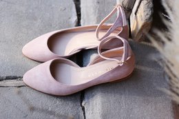 Bailarinas de ante hechas a mano para mujer - Grace - rosa empolvado 35-42