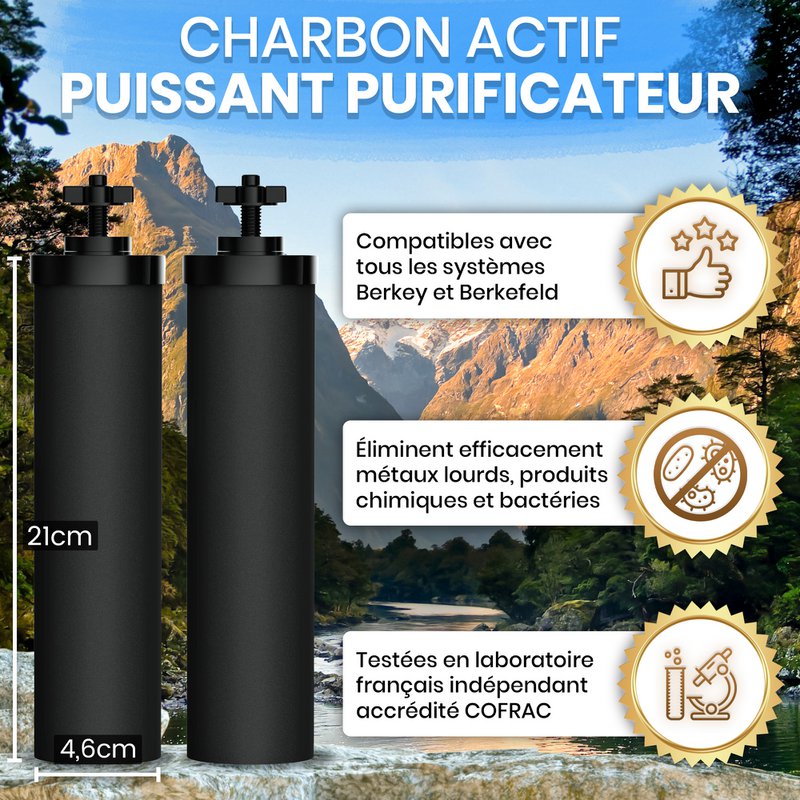 Cartucce per filtro per filtro dell'acqua per gravità - Compatibile con Berkey e Berkefeld Filter