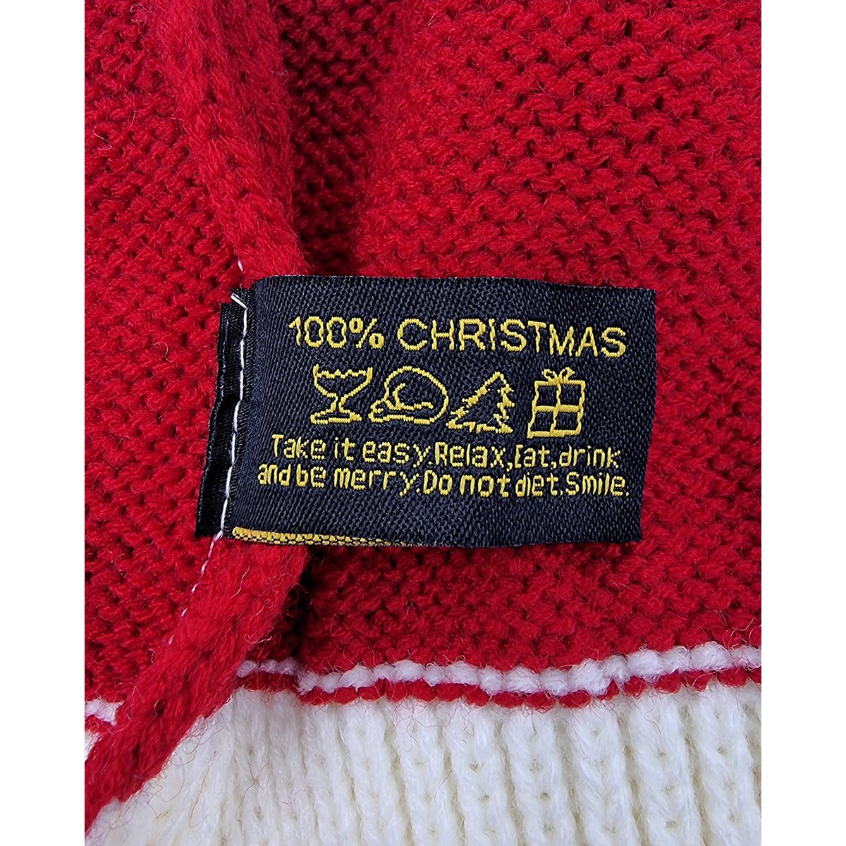 Santa hat - Red/white striped flat knit