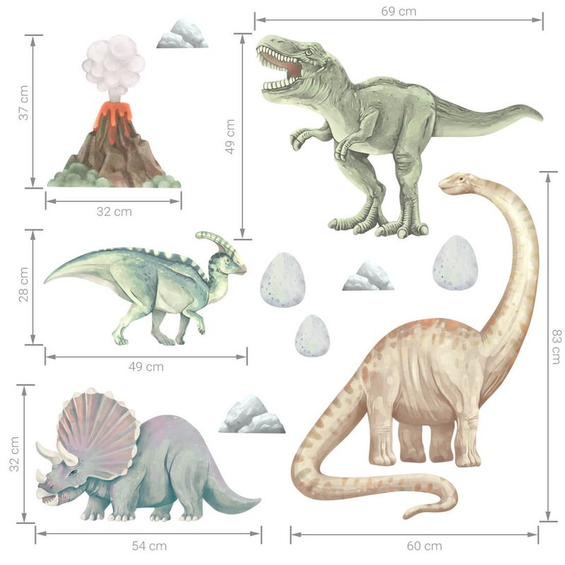 Vægklistermærke | Dinosaurer I