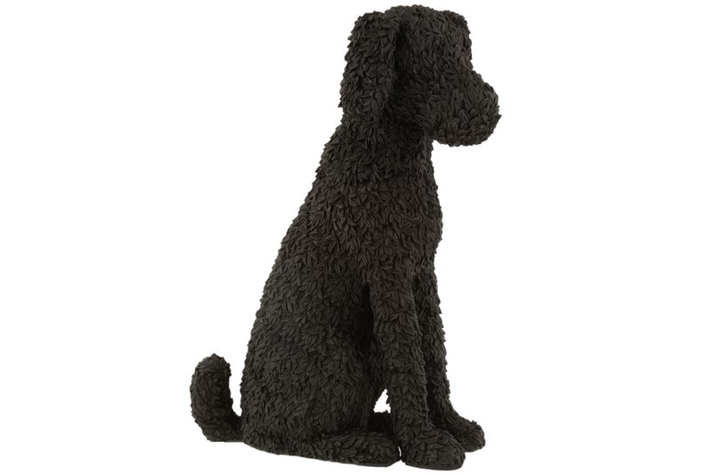 J -line Decoration Dog seduto - Poliresina - Nero